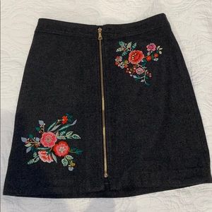 LOFT Flowered Fall Skirt